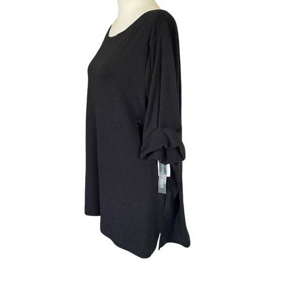 Hasting & Smith women's 3X black short sleeve stretchy pullover top NWT - Picture 2 of 9
